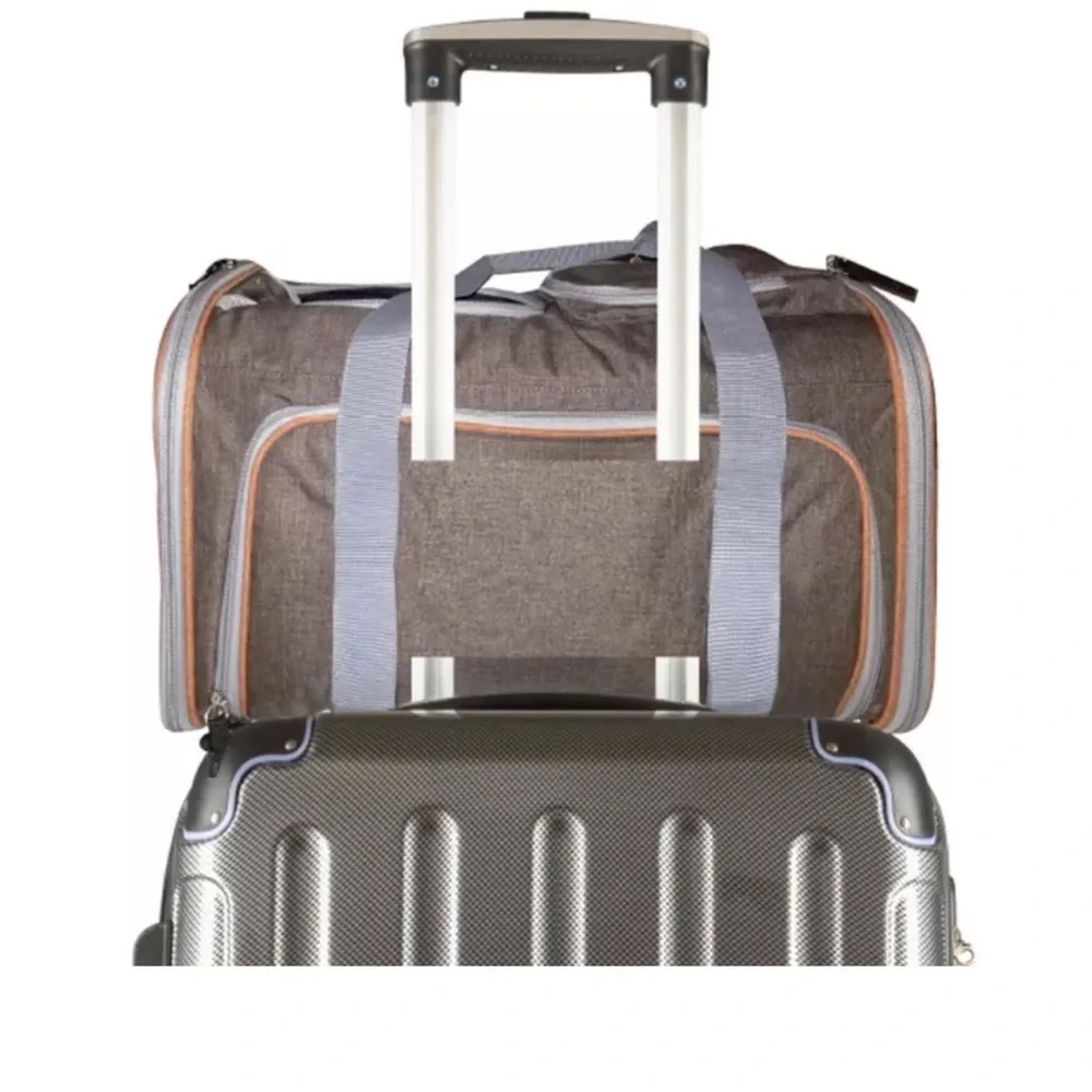 Brown Pet Carrier with Wheels